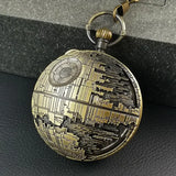 Star Wars Death Star Musical Pocket Watch – 2-in-1 Quartz Timepiece & Wind-Up Music Box