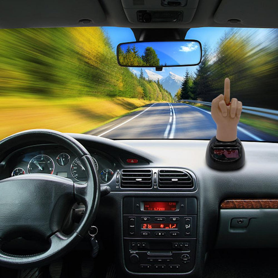 Middle Finger Solar Dashboard Ornament