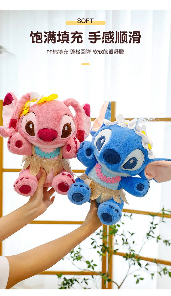 70cm Big Stitch Plush – Disney Soft Doll, Summer Grass Skirt Angel Toy for Kids
