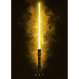 Star Wars Lightsaber Canvas Wall Art - Iconic Jedi & Sith Weaponry Prints - Minimalist Sci-Fi Movie Decor for Home, Office, or Game Room - Kylo Ren, Ahsoka Tano & Obi-Wan Editions