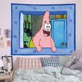 Squidward Looking Out Window Wall Tapestry - Iconic SpongeBob Meme Home Decor - Premium Fabric Bedroom Hanging - Funny Bikini Bottom Aesthetic Art for Game Rooms & Dorms