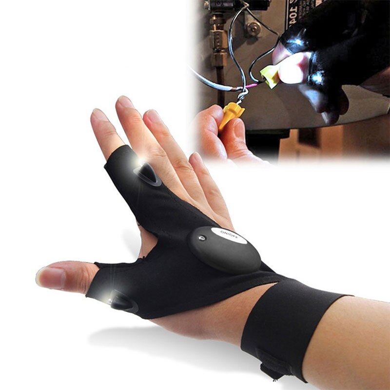 Fingerless LED Flashlight Gloves