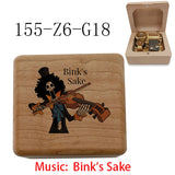 Anime Pirate Brook Wooden Music Box - Bink's Sake Engraved Hand-Crank Musical Toy - Retro Soul King Laser Etched Musicbox - Collectible Nostalgic Fan Gift for Birthday & Room Display