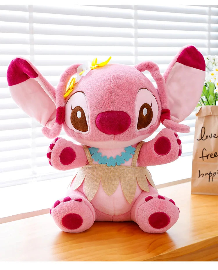 70cm Big Stitch Plush – Disney Soft Doll, Summer Grass Skirt Angel Toy for Kids