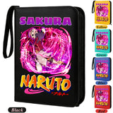Anime Rogue Ninja Zippered Trading Card Binder - 9-Pocket PU Leather TCG Collector Folder Album with Wrist Strap & Red Cloud Graphic - Portable Storage Case for Pokemon, MTG, Yu-Gi-Oh & Sports Cards