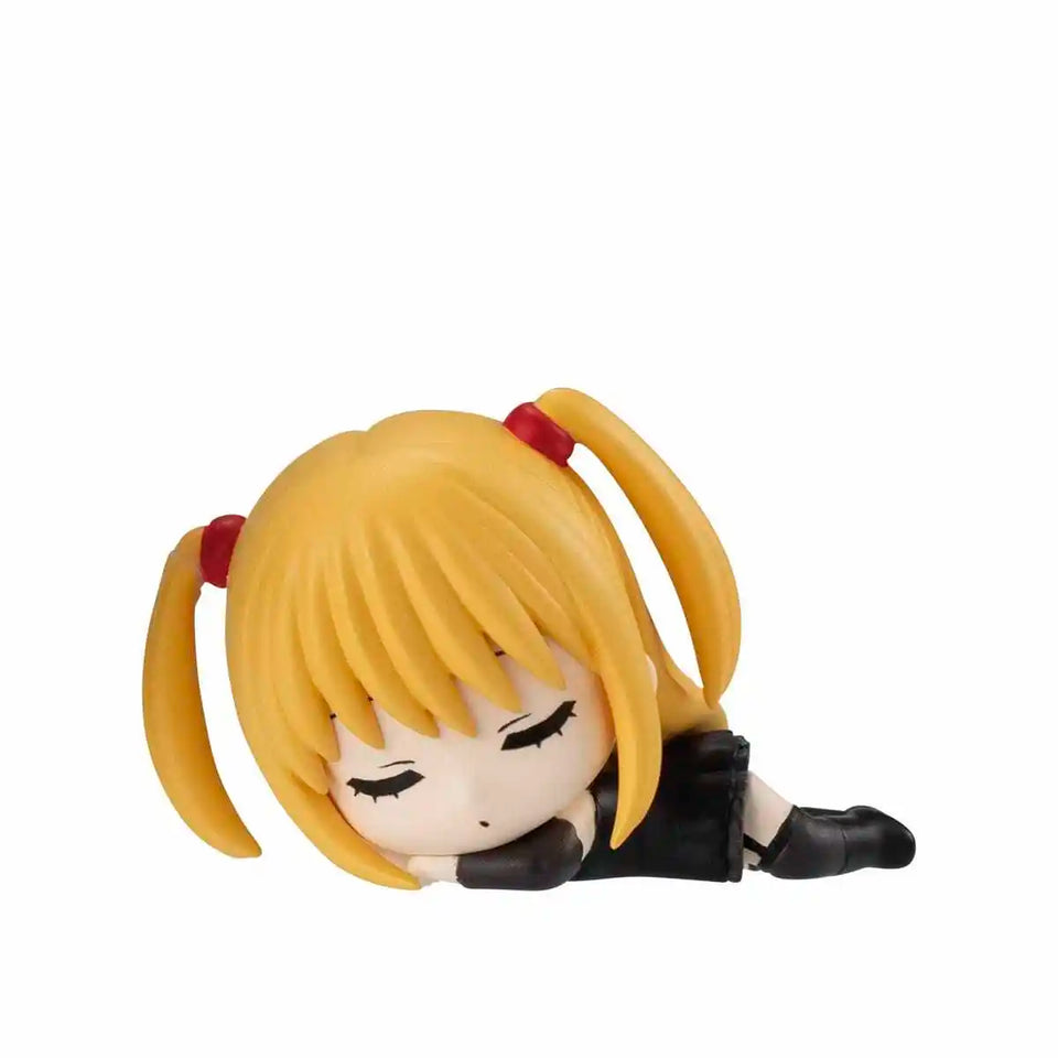 Anime Sleeping Chibi Figure Set - Cute Mini L Lawliet, Light Yagami, Misa Amane & Near Sleeping Statue - Kawaii Desktop PVC Model Toy Collection - Cool Otaku Gift for Bedroom Display