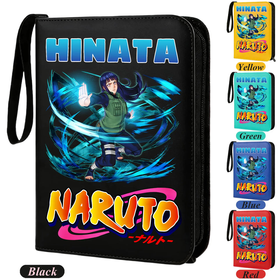 Anime Rogue Ninja Zippered Trading Card Binder - 9-Pocket PU Leather TCG Collector Folder Album with Wrist Strap & Red Cloud Graphic - Portable Storage Case for Pokemon, MTG, Yu-Gi-Oh & Sports Cards
