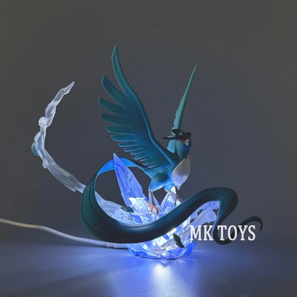 Pokémon Articuno Ice Type Diorama Statue - Legendary Bird Action Figure with Crystal Base - Collectible Anime Desk Statue & Gaming Setup Display