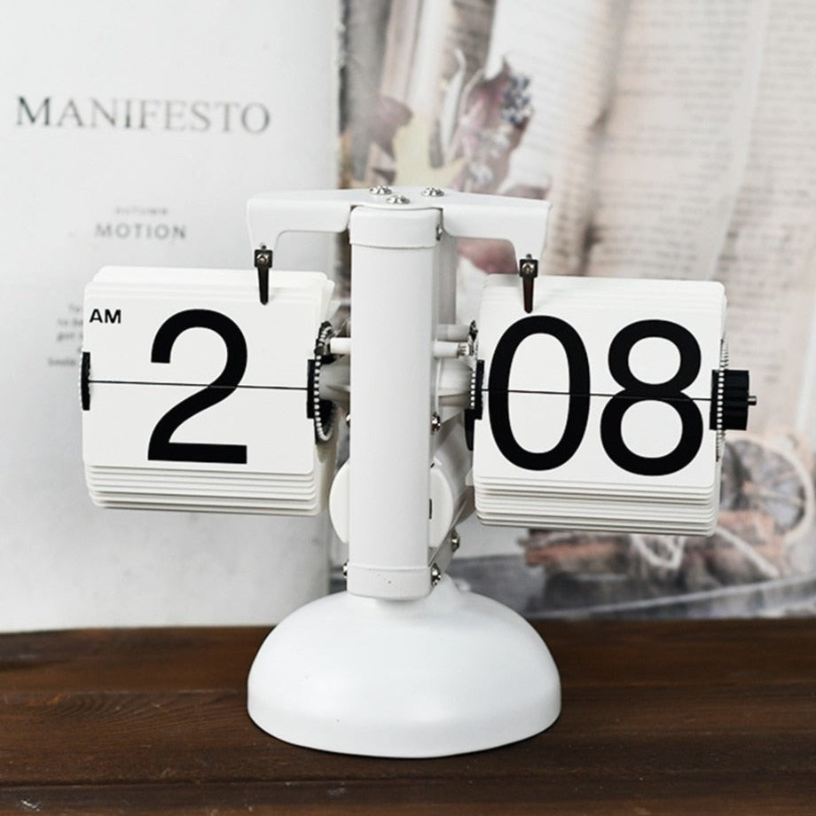 Vintage Flip Page Table Clock
