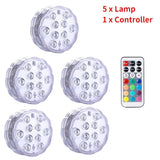 10 LED Remote Controlled RGB Submersible Light