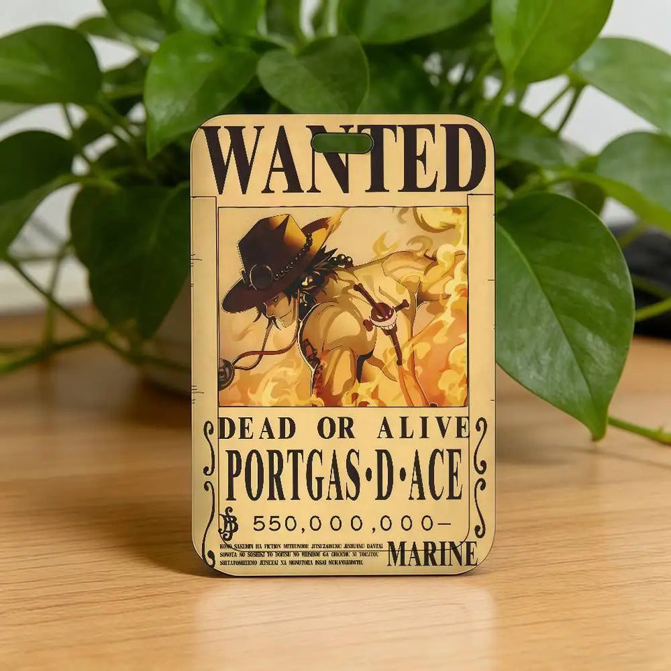 Anime Pirate Wanted Poster Luggage Tag - Vintage Monkey D Luffy Gear 5 Bounty Card - Retro Vinsmoke Sanji & Nico Robin Travel ID Bag Tag - Nostalgic Manga Fan Gift for Backpack, Suitcase & Keychain