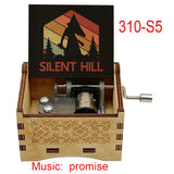 Silent Hill Hand-Crank Wooden Music Box - "Promise (Reprise)" Theme - Pyramid Head Laser-Engraved Keepsake - Gothic Horror Gaming Collectible - Psychological Horror Movie Merchandise