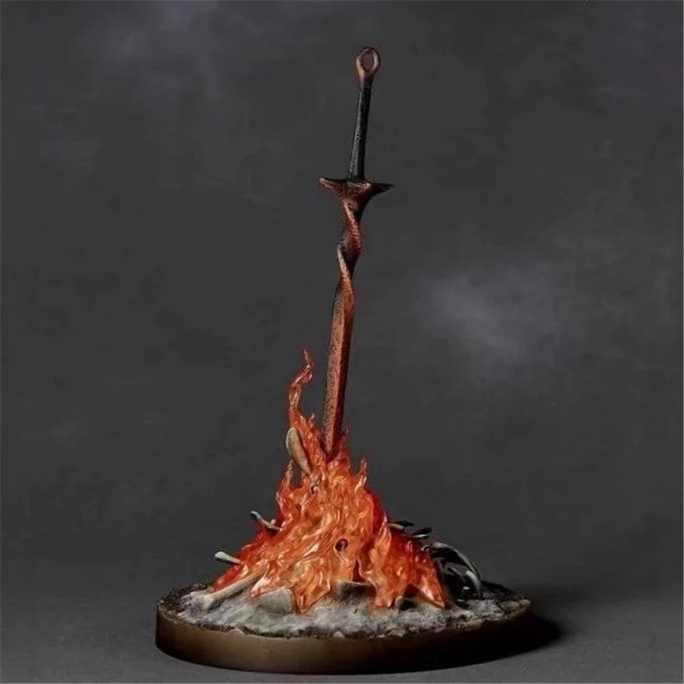 Dark Souls Bonfire Lit Action Figure - Iconic Game Rest Point LED Statue - Premium Desktop Ornament & Firelink Shrine Movie Peripheral Replica