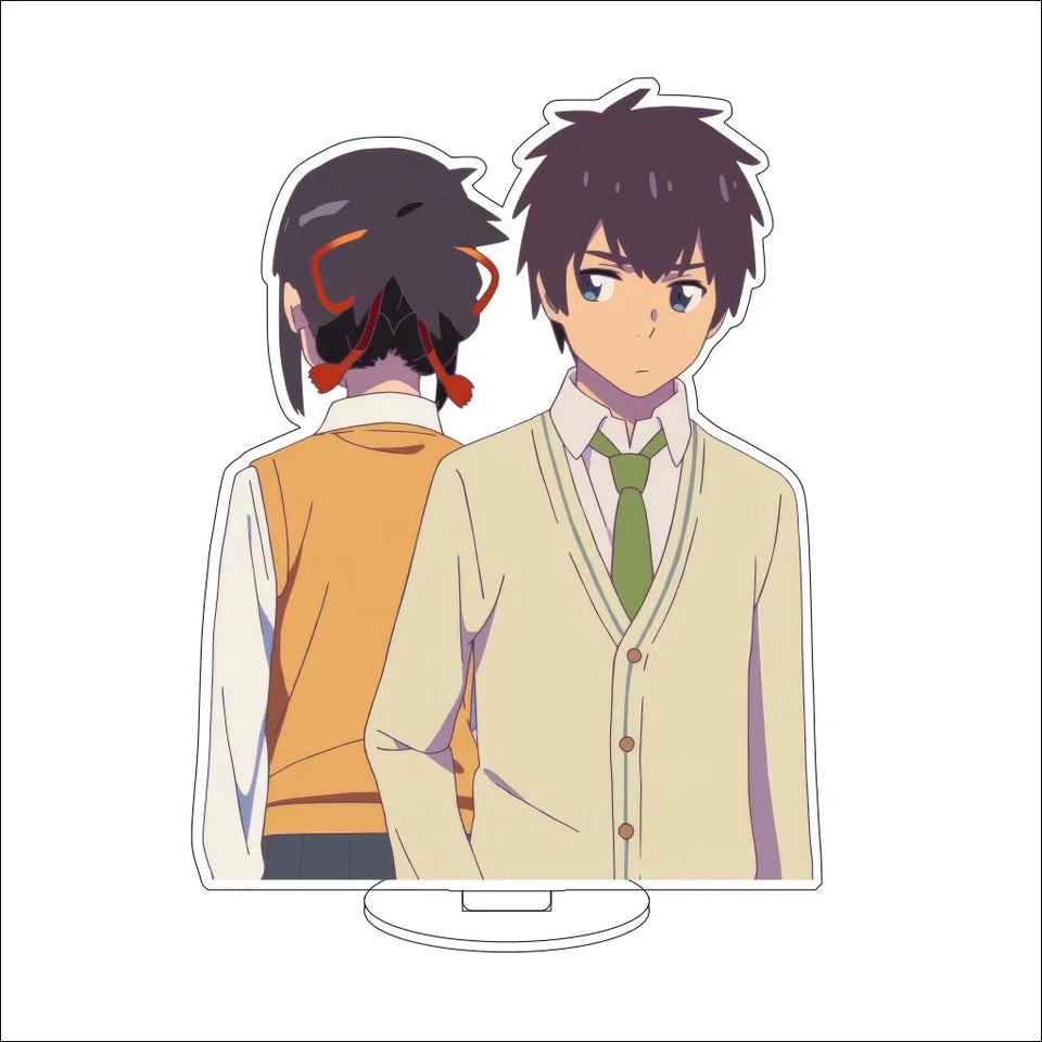 Your Name Anime Acrylic Standee Collection - Premium Taki & Mitsuha Timeline Variant Figures - Kimi no Na wa Kataware-doki Twilight Desk Decor - Romantic Manga Fan Gift Set for Bookshelf, Desk & Room Display