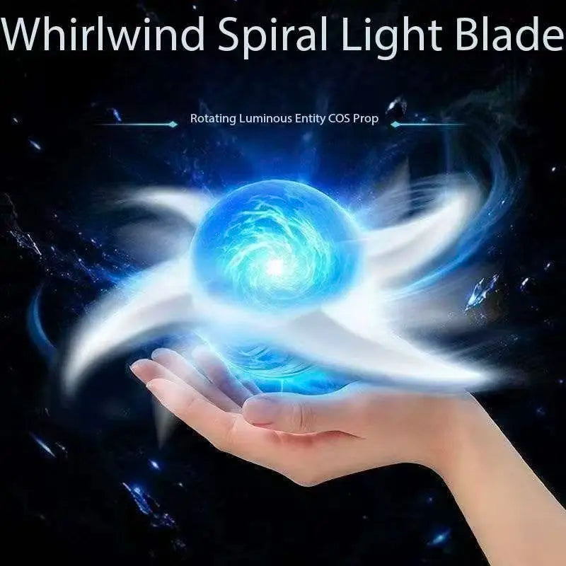 Rotating LED Rasenshuriken Cosplay Prop - Whirlwind Spiral Light Blade Hand Toy - Glowing Anime Energy Orb Floating Illusion Effect for Cosplay, Halloween & Night Shoots