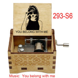 "You Belong With Me" Hand-Crank Wooden Music Box - Taylor Swift Inspired Fan Souvenir - Laser-Engraved Lyrics & Portrait - Limited Edition Musical Keepsake Gift