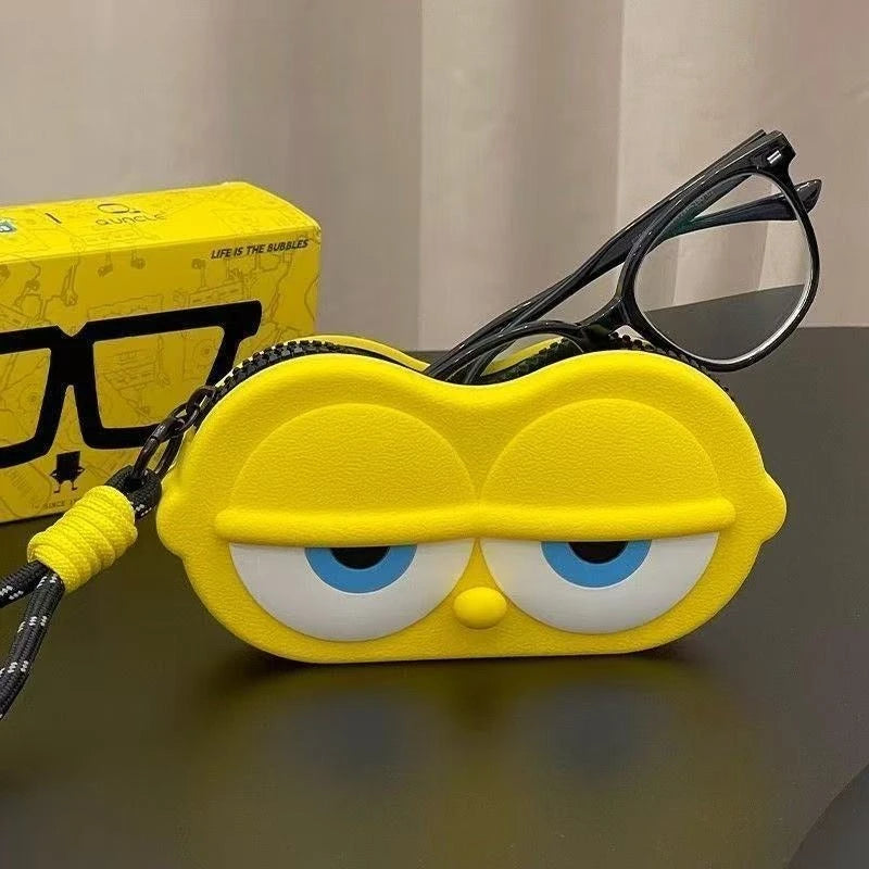 SpongeBob SquarePants Silicone Glasses Case - Protective Eyewear Pouch - "Life is the Bubbles" Edition Soft Shell Eyeglass Protector
