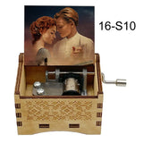 Titanic "My Heart Will Go On" Hand-Crank Wooden Music Box - Laser-Engraved Jack & Rose Movie Scene - Romantic Anniversary & Valentine's Day Gift - Vintage Musical Keepsake for Movie Lovers