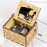 Anime Pirate Brook Wooden Music Box - Bink's Sake Engraved Hand-Crank Musical Toy - Retro Soul King Laser Etched Musicbox - Collectible Nostalgic Fan Gift for Birthday & Room Display