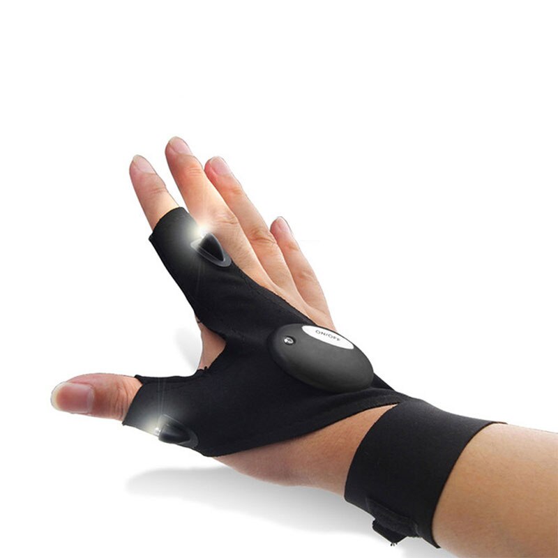 Fingerless LED Flashlight Gloves