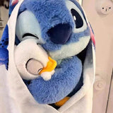 Classic Blue Alien Hugging Duckling Plush Toy - Cute Experiment 626 Duck Plushie Cushion - Kawaii Soft Fluffy Stuffed Animal Doll - Collectible Nostalgic Fan Gift for Kids Room, Bed & Desk Display - (35-80cm)
