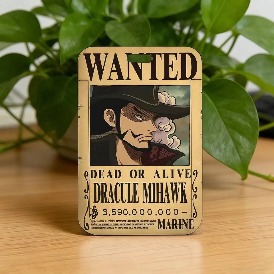 Anime Pirate Wanted Poster Luggage Tag - Vintage Monkey D Luffy Gear 5 Bounty Card - Retro Vinsmoke Sanji & Nico Robin Travel ID Bag Tag - Nostalgic Manga Fan Gift for Backpack, Suitcase & Keychain