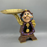 Beauty and the Beast Cogsworth & Lumiere Desktop Collectible Set - Functional Pendulum Clock & Light-Up LED Figurine - Premium Resin Movie Replica Home Decor & Gift Duo