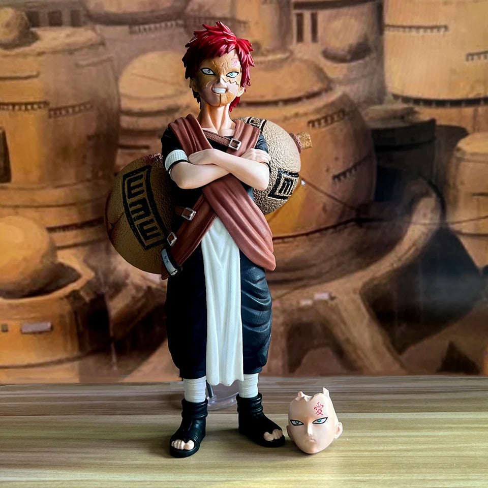 Naruto Gaara of the Sand Action Figure - Collectible Resin Statue with Giant Gourd & Swappable Shukaku Head - Anime Desk Figure Decor - 26 to 28CM