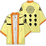 Anime Kimono Haori Cardigan Cloak - Akatsuki Red Cloud Printing Open Front Robe - Gaara Jiraiya Uchiha Unisex Graphic Yukata Jacket - Casual Streetwear Ninja Cosplay Cape Outwear