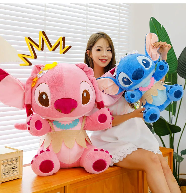 70cm Big Stitch Plush – Disney Soft Doll, Summer Grass Skirt Angel Toy for Kids