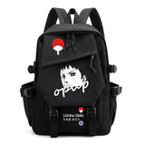 Anime Tactical Buckle Canvas Backpack - Leaf Village & Anbu Mask Graphic School Bookbag with Laptop Sleeve - Aesthetic Multi-Pocket Travel Rucksack for Students & Anime Fans