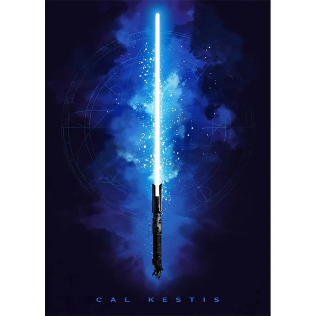 Star Wars Lightsaber Canvas Wall Art - Iconic Jedi & Sith Weaponry Prints - Minimalist Sci-Fi Movie Decor for Home, Office, or Game Room - Kylo Ren, Ahsoka Tano & Obi-Wan Editions