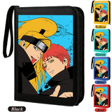 Anime Rogue Ninja Zippered Trading Card Binder - 9-Pocket PU Leather TCG Collector Folder Album with Wrist Strap & Red Cloud Graphic - Portable Storage Case for Pokemon, MTG, Yu-Gi-Oh & Sports Cards