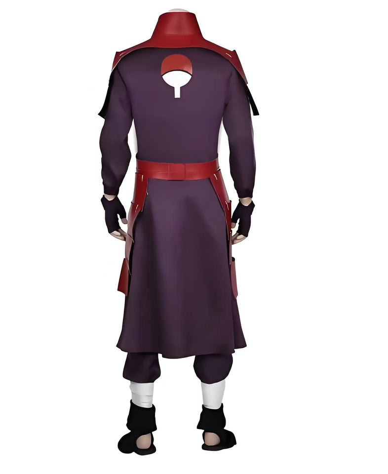 Anime Legendary Madara Cosplay Costume - Premium Red Ninja Armor Uniform Suit - Retro Clan Leader Battle Outfit - High-Quality Halloween Carnival Party Gear and Comic-Con Apparel