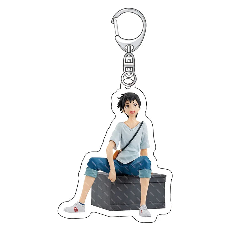 Weathering With You Chibi Acrylic Keychain Collection - Hodaka & Hina Cute Anime Couple Charm Set - Clear Double-Sided Pendant Keyring for Bags, Ita Bags & Anime Fans