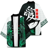 Anime Kimono Haori Cardigan Cloak - Akatsuki Red Cloud Printing Open Front Robe - Gaara Jiraiya Uchiha Unisex Graphic Yukata Jacket - Casual Streetwear Ninja Cosplay Cape Outwear