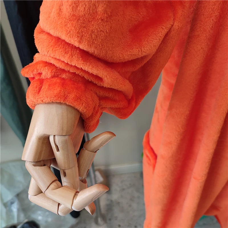Naruto Kurama Nine-Tails Plush Kigurumi Onesie - Ultra-Soft Fleece Anime Pajamas with Hood & Tails - Unisex Cosplay Jumpsuit for Loungewear, Conventions & Halloween