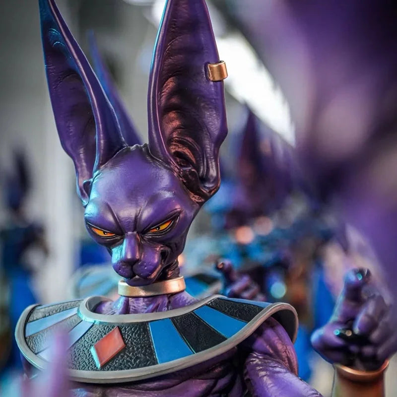 Anime God of Destruction Scale Figure - Premium Lord Beerus Purple Cat Resin Statue - Large Collectible Dragon Universe Action Model - High-Fidelity Manga Collector Gift for Shelf & Gaming Desk Display - (53CM)