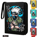 Anime Rogue Ninja Zippered Trading Card Binder - 9-Pocket PU Leather TCG Collector Folder Album with Wrist Strap & Red Cloud Graphic - Portable Storage Case for Pokemon, MTG, Yu-Gi-Oh & Sports Cards