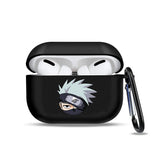 Anime Ninja Protective Silicone Case Cover for AirPods Pro / 1 & 2 / 3 - Shockproof Earphone Case with Carabiner Clip Featuring Akatsuki Cloud, Uchiha Crest & Rinnegan Seals - Gift for Anime Fans & Gamers