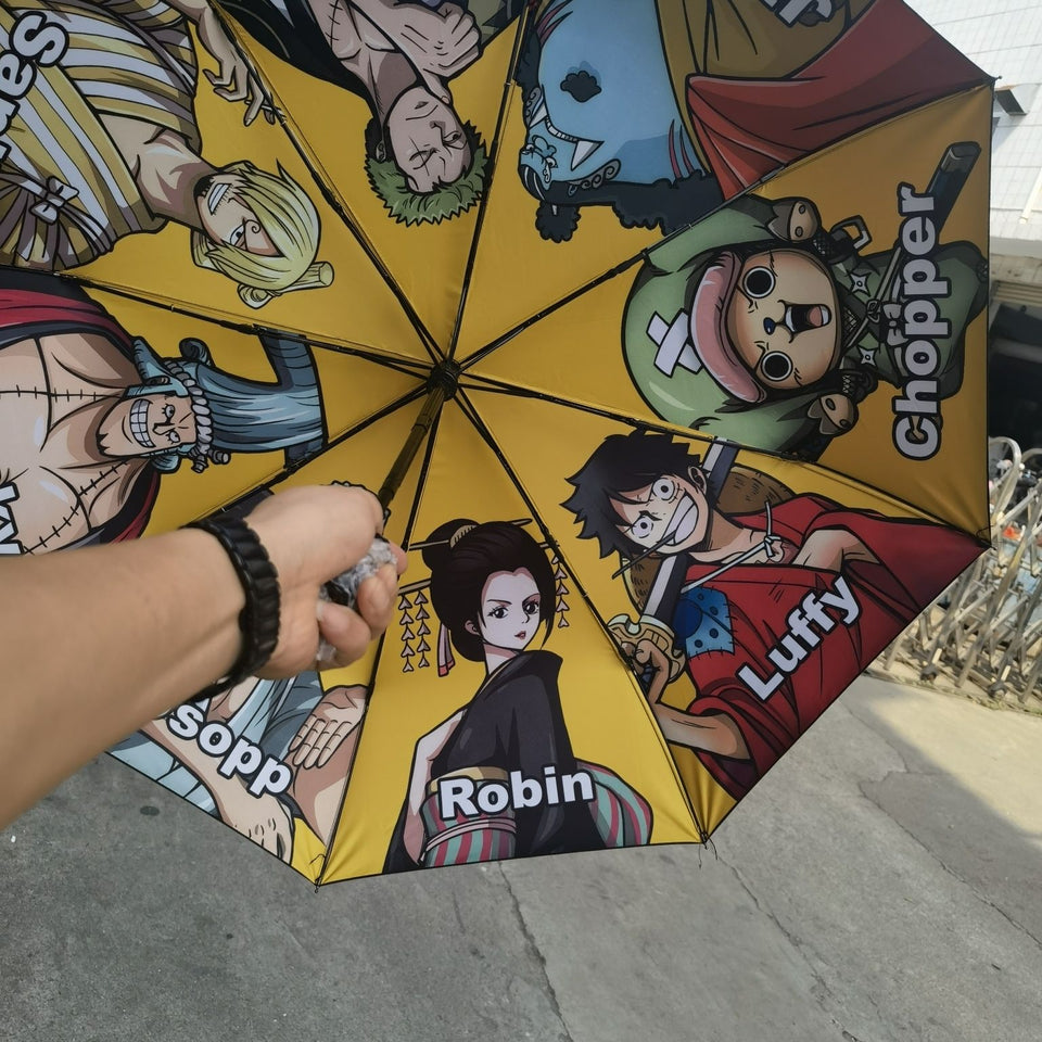 One Piece Characters Yellow Sunscreen Umbrella