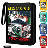 Anime Rogue Ninja Zippered Trading Card Binder - 9-Pocket PU Leather TCG Collector Folder Album with Wrist Strap & Red Cloud Graphic - Portable Storage Case for Pokemon, MTG, Yu-Gi-Oh & Sports Cards