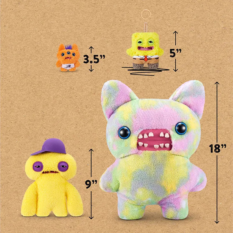 ZURU Fuggler x SpongeBob SquarePants Plush Collection - Limited Edition "Funny Ugly Monster" Keychains - Creepy-Cute Cartoon Collectibles - SpongeBob, Patrick, Squidward & Gary Editions