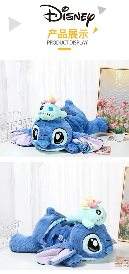 53cm Disney Stitch Lying Plush – Kawaii Stuffed Toy Pillow, Perfect Birthday Gift for Kids or Her