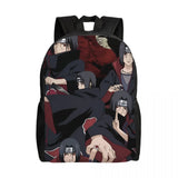 Itachi Uchiha Manga Collage Backpack - Anime Torn Graphic School Bookbag with Sharingan Eyes - Durable Canvas Laptop Daypack for Anime Fans, Students & Cosplay