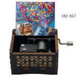 Disney-Pixar "Up" Hand-Crank Wooden Music Box - Married Life Theme Melody - Laser-Engraved Carl & Ellie Keepsake - Heartwarming Anniversary & Adventure Gift