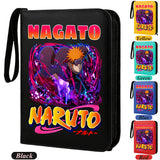 Anime Rogue Ninja Zippered Trading Card Binder - 9-Pocket PU Leather TCG Collector Folder Album with Wrist Strap & Red Cloud Graphic - Portable Storage Case for Pokemon, MTG, Yu-Gi-Oh & Sports Cards