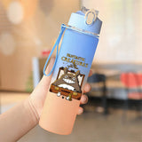 Cute Anime Forest Spirit Water Bottle - Premium Frosted Pastel Gradient Leakproof Drinkware - Kawaii Fantastic Creatures Flip-Top Sport Flask with Strap - Aesthetic Manga Fan Gift for School, Gym & Travel