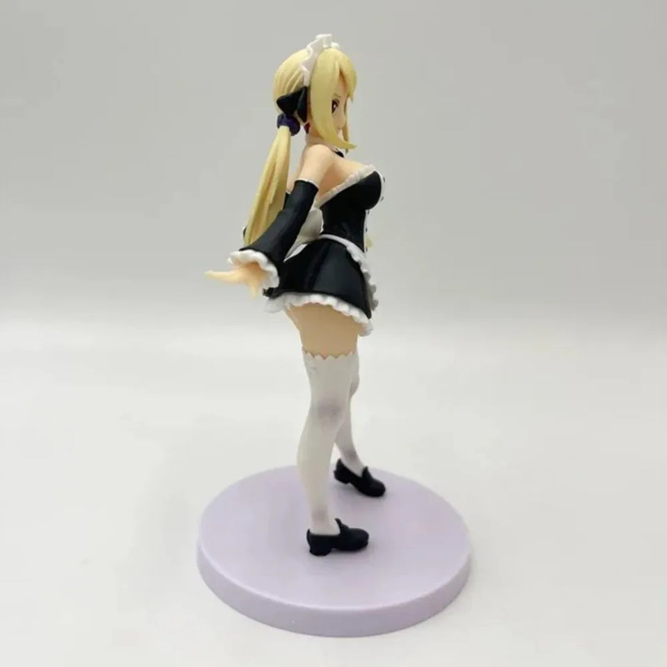 Fairy Tail Lucy Heartfilia Maid Costume Action Figure - Collectible Anime Statue with Display Box & Base - Desk Decor - 17CM