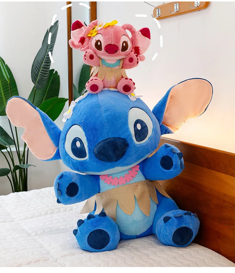 70cm Big Stitch Plush – Disney Soft Doll, Summer Grass Skirt Angel Toy for Kids